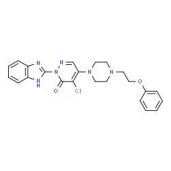 ChemSpider 2D Image | 2-(1H-Benzimidazol-2-yl)-4-chloro-5-[4-(2-phenoxyethyl)-1-piperazinyl]-3(2H)-pyridazinone | C23H23ClN6O2