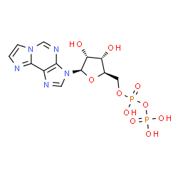 ChemSpider 2D Image | 3-{5-O-[Hydroxy(phosphonooxy)phosphoryl]-beta-D-ribofuranosyl}-3H-imidazo[2,1-i]purine | C12H15N5O10P2