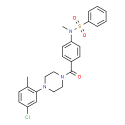 ChemSpider 2D Image | N-(4-{[4-(5-Chloro-2-methylphenyl)-1-piperazinyl]carbonyl}phenyl)-N-methylbenzenesulfonamide | C25H26ClN3O3S