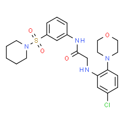 ChemSpider 2D Image | N~2~-[5-Chloro-2-(4-morpholinyl)phenyl]-N-[3-(1-piperidinylsulfonyl)phenyl]glycinamide | C23H29ClN4O4S