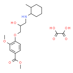 ChemSpider 2D Image | Methyl 4-{2-hydroxy-3-[(2-methylcyclohexyl)amino]propoxy}-3-methoxybenzoate ethanedioate (1:1) | C21H31NO9