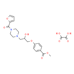 ChemSpider 2D Image | Methyl 4-{3-[4-(2-furoyl)-1-piperazinyl]-2-hydroxypropoxy}benzoate ethanedioate (1:1) | C22H26N2O10