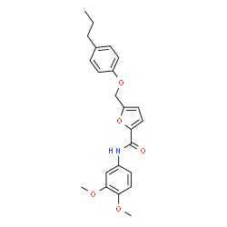 ChemSpider 2D Image | N-(3,4-Dimethoxyphenyl)-5-[(4-propylphenoxy)methyl]-2-furamide | C23H25NO5
