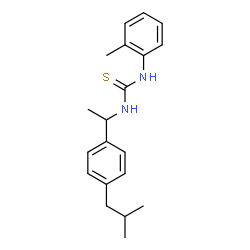 ChemSpider 2D Image | 1-[1-(4-Isobutylphenyl)ethyl]-3-(2-methylphenyl)thiourea | C20H26N2S