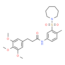ChemSpider 2D Image | N-[3-(1-Azepanylsulfonyl)-4-methylphenyl]-3-(3,4,5-trimethoxyphenyl)propanamide | C25H34N2O6S