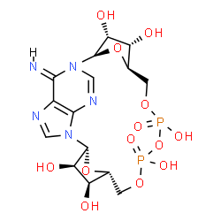 ChemSpider 2D Image | (2R,3R,4S,5R,13R,14S,15R,16R,24Z)-24-Imino-7,9,11,25,26-pentaoxa-1,17,19,22-tetraaza-8,10-diphosphapentacyclo[18.3.1.1~2,5~.1~13,16~.0~17,21~]hexacosa-18,20,22-triene-3,4,8,10,14,15-hexol 8,10-dioxide | C15H21N5O13P2