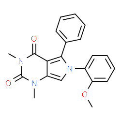 ChemSpider 2D Image | 6-(2-Methoxyphenyl)-1,3-dimethyl-5-phenyl-1H-pyrrolo[3,4-d]pyrimidine-2,4(3H,6H)-dione | C21H19N3O3