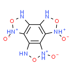 ChemSpider 2D Image | 1,3,4,6,7,9-Hexahydrobis[1,2,5]oxadiazolo[3,4-e:3',4'-g][2,1,3]benzoxadiazole 1,4,9-trioxide | C6H6N6O6