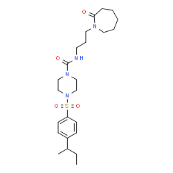 ChemSpider 2D Image | 4-[(4-sec-Butylphenyl)sulfonyl]-N-[3-(2-oxo-1-azepanyl)propyl]-1-piperazinecarboxamide | C24H38N4O4S