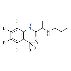 ChemSpider 2D Image | N-[2-(~2~H_3_)Methyl(~2~H_4_)phenyl]-N~2~-propylalaninamide | C13H13D7N2O
