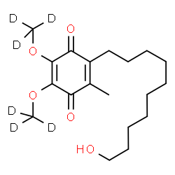 ChemSpider 2D Image | 2-(10-Hydroxydecyl)-3-methyl-5,6-bis[(~2~H_3_)methyloxy]-1,4-benzoquinone | C19H24D6O5