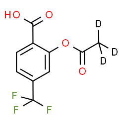 ChemSpider 2D Image | 2-[(~2~H_3_)Ethanoyloxy]-4-(trifluoromethyl)benzoic acid | C10H4D3F3O4