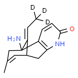 ChemSpider 2D Image | 1-Amino-13-[(2,2,2-~2~H_3_)ethylidene]-11-methyl-6-azatricyclo[7.3.1.0~2,7~]trideca-2(7),3,10-trien-5-one | C15H15D3N2O