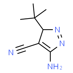 ChemSpider 2D Image | 3-amino-5-tert-butyl-1,5-dihydropyrazole-4-carbonitrile | C8H13N4