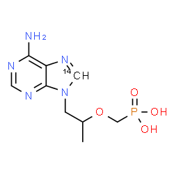 ChemSpider 2D Image | [({1-[6-Amino(8-~14~C)-9H-purin-9-yl]-2-propanyl}oxy)methyl]phosphonic acid | C814CH14N5O4P