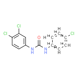 ChemSpider 2D Image | 1-[4-Chloro(~14~C_6_)phenyl]-3-(3,4-dichlorophenyl)urea | C714C6H9Cl3N2O