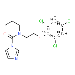 ChemSpider 2D Image | N-Propyl-N-(2-{[2,4,6-trichloro(~14~C_6_)phenyl]oxy}ethyl)-1H-imidazole-1-carboxamide | C914C6H16Cl3N3O2