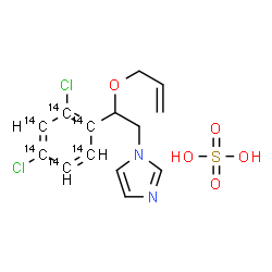 ChemSpider 2D Image | 1-{2-(Allyloxy)-2-[2,4-dichloro(~14~C_6_)phenyl]ethyl}-1H-imidazole sulfate (1:1) | C814C6H16Cl2N2O5S