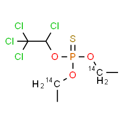 ChemSpider 2D Image | O,O-Bis[(1-~14~C)ethyl] O-(1,2,2,2-tetrachloroethyl) phosphorothioate | C414C2H11Cl4O3PS