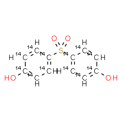 ChemSpider 2D Image | 4,4'-Sulfonyldi(~14~C_6_)phenol | 14C12H10O4S
