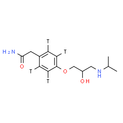 ChemSpider 2D Image | 2-{4-[2-Hydroxy-3-(isopropylamino)propoxy](~3~H_4_)phenyl}acetamide | C14H18T4N2O3
