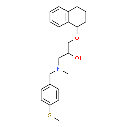 ChemSpider 2D Image | 1-{Methyl[4-(methylsulfanyl)benzyl]amino}-3-(1,2,3,4-tetrahydro-1-naphthalenyloxy)-2-propanol | C22H29NO2S