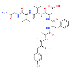ChemSpider 2D Image | L-Tyrosyl-D-alanyl-L-phenylalanyl-L-alpha-aspartylvalyl-L-valylglycinamide | C37H52N8O10