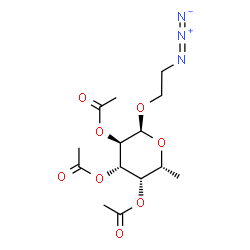 ChemSpider 2D Image | 2-Azidoethyl 2,3,4-tri-O-acetyl-6-deoxy-alpha-D-galactopyranoside | C14H21N3O8