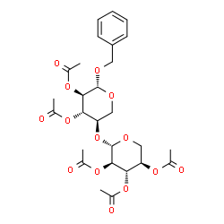 ChemSpider 2D Image | Benzyl 2,3-di-O-acetyl-4-O-(2,3,4-tri-O-acetyl-beta-D-xylopyranosyl)-beta-D-xylopyranoside | C27H34O14