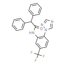 ChemSpider 2D Image | 2,2-Diphenyl-N-[2-(1H-1,2,4-triazol-1-yl)-5-(trifluoromethyl)phenyl]acetamide | C23H17F3N4O