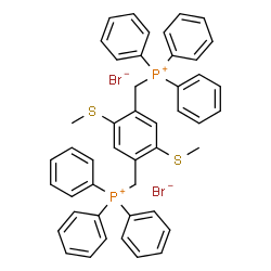 ChemSpider 2D Image | {[2,5-Bis(methylsulfanyl)-1,4-phenylene]bis(methylene)}bis(triphenylphosphonium) dibromide | C46H42Br2P2S2