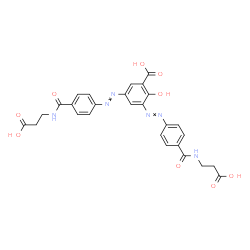 ChemSpider 2D Image | 3,5-Bis({4-[(2-carboxyethyl)carbamoyl]phenyl}diazenyl)-2-hydroxybenzoic acid (non-preferred name) | C27H24N6O9
