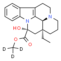 ChemSpider 2D Image | (~2~H_3_)Methyl (3alpha,14alpha,16alpha)-14-hydroxy-14,15-dihydroeburnamenine-14-carboxylate | C21H23D3N2O3