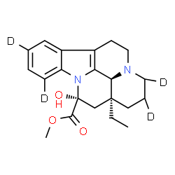 ChemSpider 2D Image | Methyl (3alpha,14alpha,16alpha)-14-hydroxy(10,12,18,19-~2~H_4_)-14,15-dihydroeburnamenine-14-carboxylate | C21H22D4N2O3