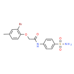 ChemSpider 2D Image | 2-(2-Bromo-4-methylphenoxy)-N-(4-sulfamoylphenyl)acetamide | C15H15BrN2O4S