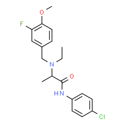 ChemSpider 2D Image | N-(4-Chlorophenyl)-N~2~-ethyl-N~2~-(3-fluoro-4-methoxybenzyl)alaninamide | C19H22ClFN2O2