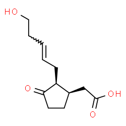 ChemSpider 2D Image | {(1R,2S)-2-[(2E)-5-Hydroxy-2-penten-1-yl]-3-oxocyclopentyl}acetic acid | C12H18O4