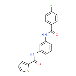 ChemSpider 2D Image | N-{3-[(4-Chlorobenzoyl)amino]phenyl}-2-thiophenecarboxamide | C18H13ClN2O2S