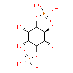 ChemSpider 2D Image | (2R,3S,5S,6S)-2,3,5,6-Tetrahydroxy-1,4-cyclohexanediyl bis[dihydrogen (phosphate)] | C6H14O12P2