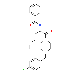 ChemSpider 2D Image | N-{1-[4-(4-Chlorobenzyl)-1-piperazinyl]-4-(methylsulfanyl)-1-oxo-2-butanyl}benzamide | C23H28ClN3O2S