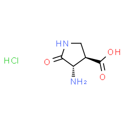 ChemSpider 2D Image | (3R,4S)-4-Amino-5-oxo-3-pyrrolidinecarboxylic acid hydrochloride (1:1) | C5H9ClN2O3