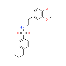 ChemSpider 2D Image | N-[2-(3,4-Dimethoxyphenyl)ethyl]-4-isobutylbenzenesulfonamide | C20H27NO4S