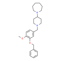 ChemSpider 2D Image | 1-{1-[3-(Benzyloxy)-4-methoxybenzyl]-4-piperidinyl}azepane | C26H36N2O2