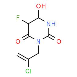 ChemSpider 2D Image | 3-(2-Chloro-2-propen-1-yl)-5-fluoro-6-hydroxydihydro-2,4(1H,3H)-pyrimidinedione | C7H8ClFN2O3