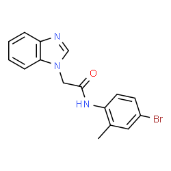 ChemSpider 2D Image | 2-(1H-Benzimidazol-1-yl)-N-(4-bromo-2-methylphenyl)acetamide | C16H14BrN3O