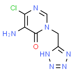 ChemSpider 2D Image | 5-Amino-6-chloro-3-(1H-tetrazol-5-ylmethyl)-4(3H)-pyrimidinone | C6H6ClN7O