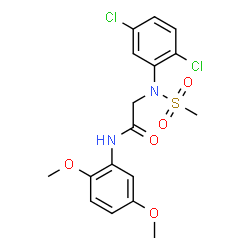 ChemSpider 2D Image | N~2~-(2,5-Dichlorophenyl)-N-(2,5-dimethoxyphenyl)-N~2~-(methylsulfonyl)glycinamide | C17H18Cl2N2O5S