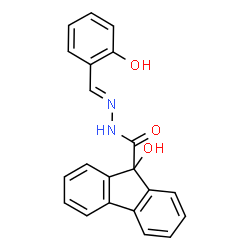 ChemSpider 2D Image | 9-Hydroxy-N'-[(E)-(2-hydroxyphenyl)methylene]-9H-fluorene-9-carbohydrazide | C21H16N2O3
