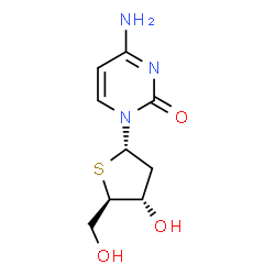 ChemSpider 2D Image | 4-Amino-1-(2-deoxy-4-thio-alpha-D-erythro-pentofuranosyl)-2(1H)-pyrimidinone | C9H13N3O3S