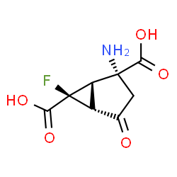 ChemSpider 2D Image | (1S,2R,6S)-2-Amino-6-fluoro-4-oxobicyclo[3.1.0]hexane-2,6-dicarboxylic acid | C8H8FNO5